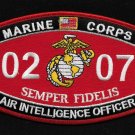 USMC Air Intelligence Officer 0207 MOS Military Patch SEMPER FI MARINE CORPS