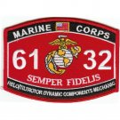 US MARINE CORPS 6132 "helo/tiltrotor components mechanic " MOS Military Patch