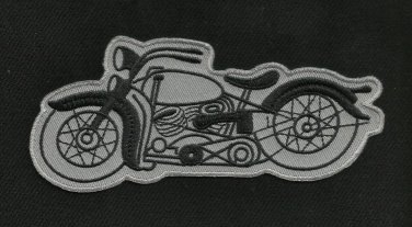 VINTAGE 50s STYLE MOTORCYCLE (INDIAN HARLEY) HOT ROD MC REPRO BIKER PATCH GRAY