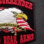 NEVER SURRENDER 2nd AMENDMENT BEAR ARMS EAGLE AMERICAN BIKER IRON ON PATCH