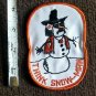 Vintage Patch XMAS HOLIDAY Think Snow Man Snowmobile Arctic Snow Winter 70s