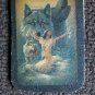 Ladies Native American Indian PRINCESS  & Wolf prayer ALL Leather sew on patch