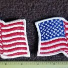 PAIR OF 2 WAVY American Flag Red White Blue USA Biker Military Motorcycle Patch PAIR OF 2 WAVY American Flag Red White Blue USA Biker Military Motorcycle Patch