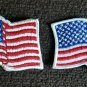 PAIR OF 2 WAVY American Flag Red White Blue USA Biker Military Motorcycle Patch