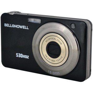 BELL+HOWELL S30HDZ-BK 15.0 Megapixel S30HDZ Slim Digital Camera with 5x Optical Zoom (Black)