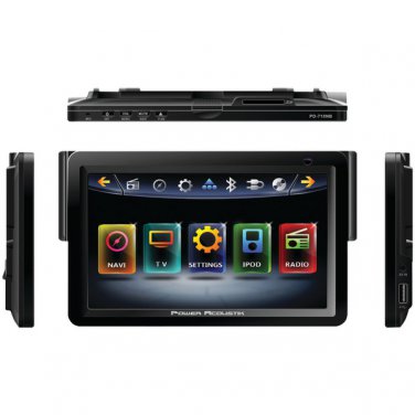 POWER ACOUSTIK PD-718NB 7" INTEQ Nav-Ready In-Dash Single-DIN Touchscreen Multimedia Receiver