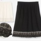 Modal Lace Skirt Lengthener Slip Dress Extender  HALF Slip Black