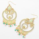 BEADED CLOUDY FAN DANGLE EARRINGS - LIGHT MULTI