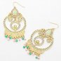 BEADED CLOUDY FAN DANGLE EARRINGS - LIGHT MULTI