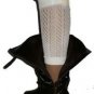 Ivory Button Crochet Lace Chevron Pattern Open Knit Boot Cuffs