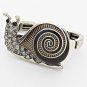 VINTAGE CRYSTAL SNAIL STRETCH DOUBLE RING - SILVER CLEAR