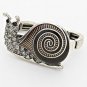 VINTAGE CRYSTAL SNAIL STRETCH DOUBLE RING - SILVER CLEAR