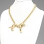 PHARAOH HOUND GOLD CURB CHAIN NECKLACE - GOLD