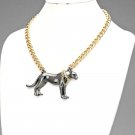 PHARAOH HOUND GOLD CURB CHAIN NECKLACE - HEMATITE