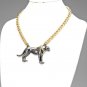 PHARAOH HOUND GOLD CURB CHAIN NECKLACE - HEMATITE