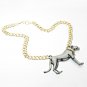 PHARAOH HOUND GOLD CURB CHAIN NECKLACE - HEMATITE