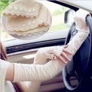 Extra Long Off-White Modal Stretchy Lace Fingerless Wedding Gloves Arm Warmers