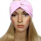 Light Pink Boho Turban Headband Stretch Twist Knot Workout Headwrap