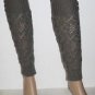 Light Grey Open-work Leg Warmers w/Antique Silver Metal Buttons