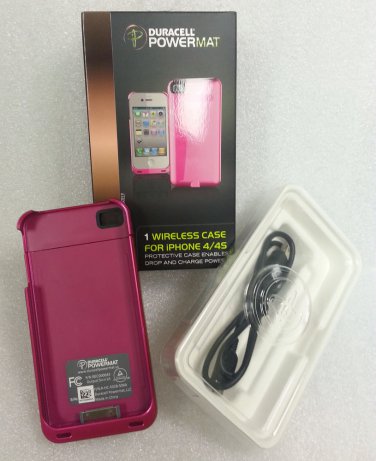 Duracell Powermat Wireless Charging Pink Case for iPHONE 4/4S