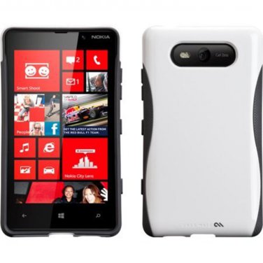 Nokia Lumia 820 Case-Mate Pop Case Retail Packaging - White/Gray