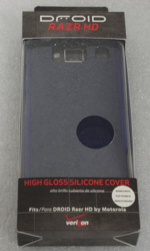 OEM Verizon High Gloss Silicone Cover Case for Motorola DROID RAZR 926 (Blue)