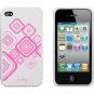 iPhone 4/4S Snap on-Pattern Silicone Case White/Pink By Luardi