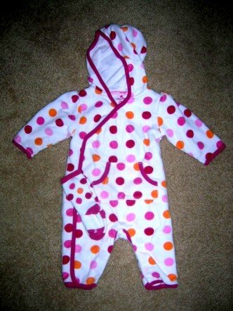 Gap velour hooded romper 0-3