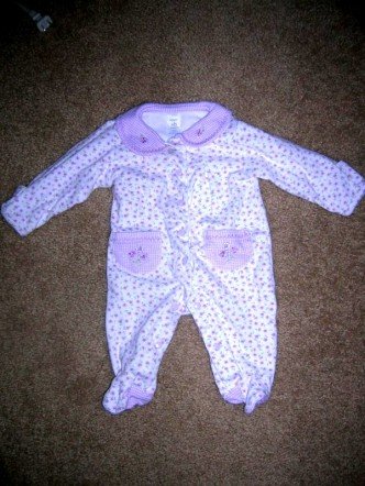 Carter's purple flower sleeper NB