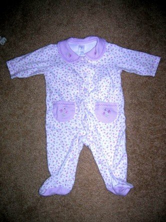 Carter's purple flower sleeper 3 months