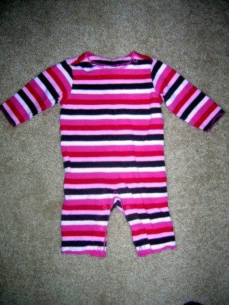 Old Navy stripe romper 0-3