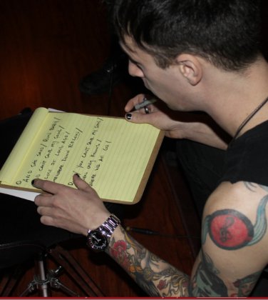 Vattica Song Lyrics Handwritten by Alexander Millar