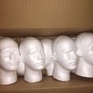 Lot of 9 Styrofoam Male Mannequins Heads 11"x7"x5" Never Used Minor Flaw Dents
