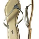 J Jill Hammered Silver Tone Disk Leather Flip Flop Black Brown Beige 6 7 8 9 NWT