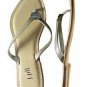 J Jill Hammered Silver Tone Disk Leather Flip Flop Black Brown Beige 6 7 8 9 NWT