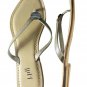 J Jill Hammered Silver Tone Disk Leather Flip Flop Black Brown Beige 6 7 8 9 NWT
