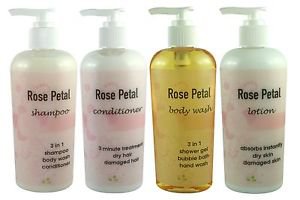 4 PCS Bath Set Scented Shampoo Conditioner Shower Gel Lotion 8 oz Pump Bottle