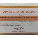 Papaya Turmeric Soap Age Spots Acne Scars Exfoliating Natural Handmade Soap 6oz