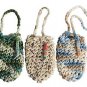 Handmade 100% Cotton Crocheted Bath Mitten Soap Saver 3 PCS Set Unique Bead Work