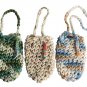 Handmade Cotton Crocheted Bath Mitten Soap Saver 3 PC Set Unique Hand Bead Work