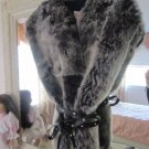 New woman Real Fur Leather Shearling M 6 8 10 Vest Top Jacket Blue From Italy