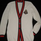 NEW LES COPAINS TAN BLUE RED SWEATER CARDIGAN  Colorblock  WOMEN 42 6 8 ITALY