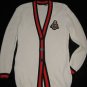 NEW LES COPAINS TAN BLUE RED SWEATER CARDIGAN Colorblock WOMEN 42 6 8 ITALY