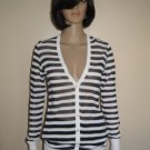 NWT LES COPAINS Blue White Stripes Nautical Sweater Cardigan Italy M 6 8 $584