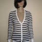 NWT LES COPAINS Blue White Stripes Nautical Sweater Cardigan Italy M 6 8 $584