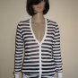 NWT LES COPAINS Blue White Stripes Nautical Sweater Cardigan Italy M 6 8 $584
