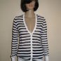 NWT LES COPAINS Blue White Stripes Nautical Sweater Cardigan Italy M 6 8 $584