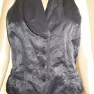 NWT STEILMANN  GERMANY Logo Black Vest Top Blouse Burgundy Lining 38 8 Women