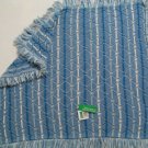 NEW BENETTON Baby Boy Blue Ivory Fringes knit Stroller blanket 35"X37"  Italy