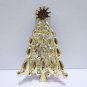Red 3" Christmas Tree Brooch Pin Austrian Rhinestone Crystal Snowflake BR0012